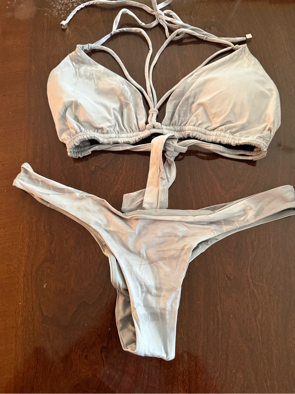 Light Gray Strappy Bikini Set